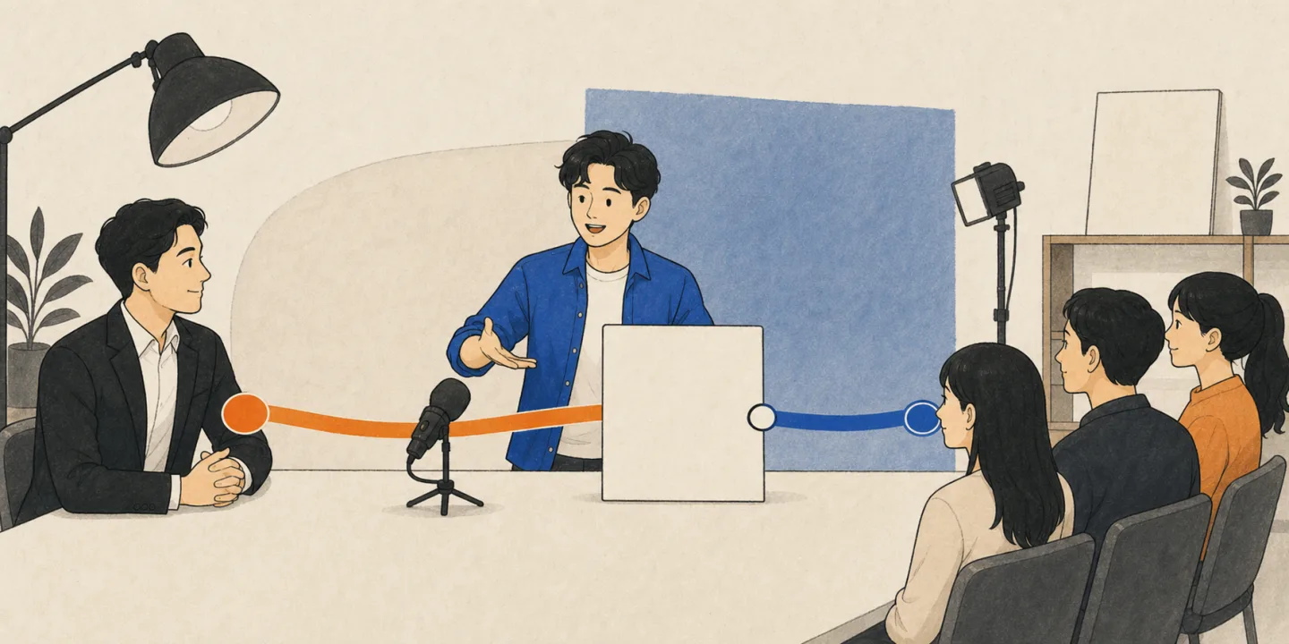 코인 인플루언서 게시물의 광고 표시와 보상 관계를 확인하는 2D 일러스트